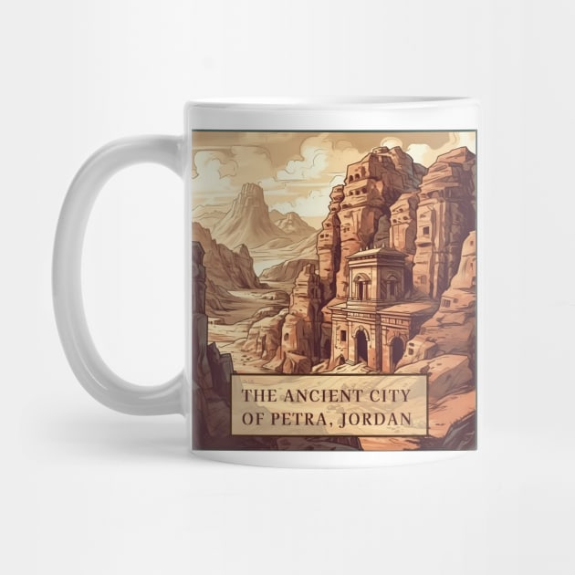 The Ancient City of Petra, Jordan handsome illustration by KOTYA